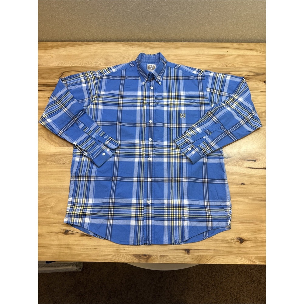 Cinch Mens Button Up Blue Plaid Long Sleeve Cowboy Western Shirt Size Medium